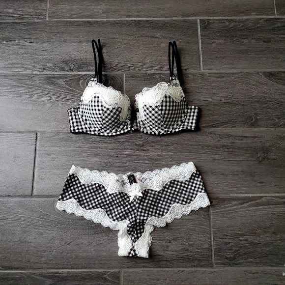 Victoria's Secret Other - NWT Victoria’s Secret Black/ White Gingham Bra Set